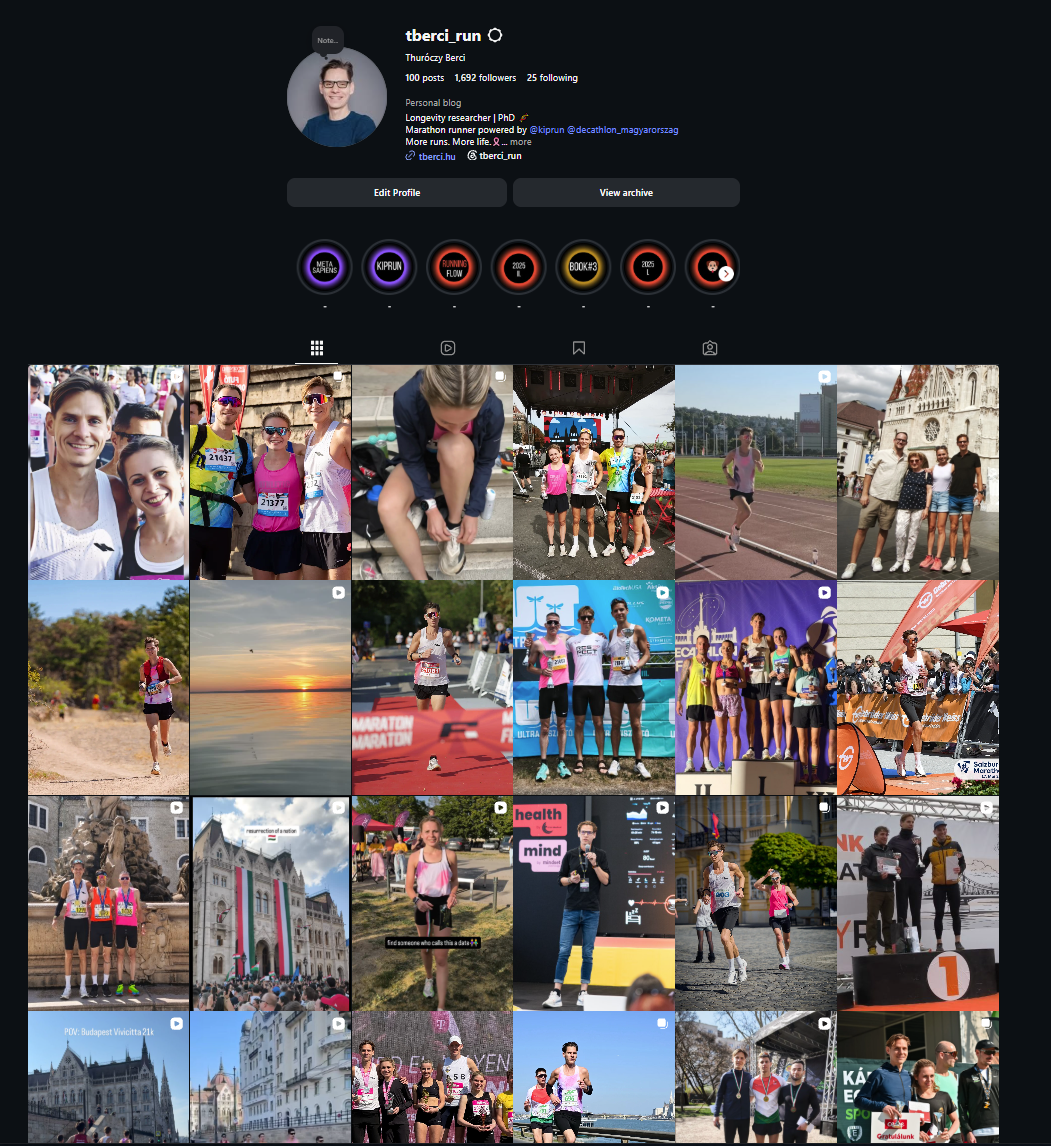 Instagram @tberci_run profil